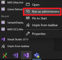 Run Visual Studio